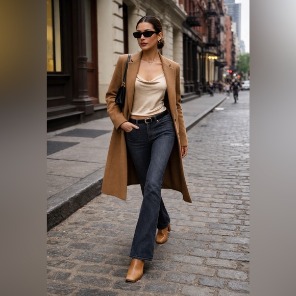 Vintage 90s y2k Nine West Square Toe Tan Ankle Heeled Boots 8.5 MCM leather 2000 - Picture 14 of 14